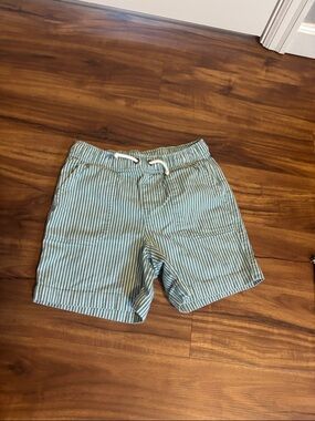 Kids Primary Striped Stretch Chino Drawstring Shorts - Light Green/White